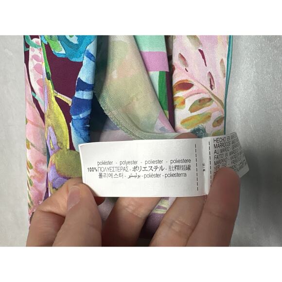 Zara‎ NWOT Tropical Satin Resort Dress - Picture 5 of 5